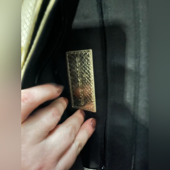 Club Monaco Gold Snakeskin Leather Envelope Clutch - Picture 8 of 9